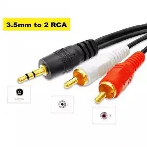 1.35M 3.5mm 스테레오 남성 잭 2 RCA 음악 오디오 케이블 코드 Mp3 전화 TV 사운드 스피커 E3 용 AUX