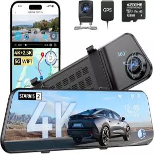 스타비스 2 및 5G WiFi 후방 뷰 미러 카메라 OTA 업그레이드 주차 지원 음성 제어 128GB 카드 12인치