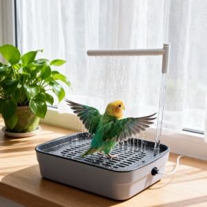 새 일상용 욕조 새 목욕통 건강을 테이블탑 앵무새 목욕용기 자동 순환식 (PeonyBath)