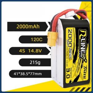 RC 헬리콥터 Quadcopter FPV 레이싱 드론 부품용 XT60이 포함된 4S 배터리 120C 2000mAh 14.8V Lipo