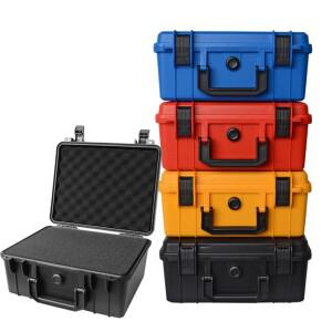 손잡이가 있는 플라스틱 도구 상자 잠금 뚜껑 빈 진주 스폰지 인서트 정리 및 보관 케이스 L280 x H130 mm