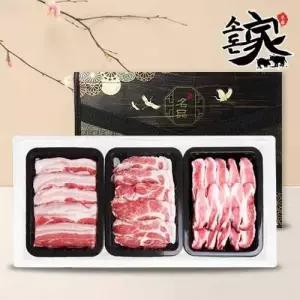 [소돈가] 한돈 문경 쑥돈 구이모듬 선물세트 5호 (삼겹살+목살+가브리살 각 400g) 총 1.2kg