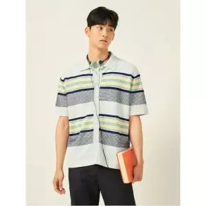 [빈폴멘] 멀티 스트라이프 셔츠형 카디건  라이트 그린 (BC555AC61L)