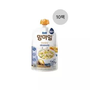 맘마밀 안심밥상 15개월 짜먹는 파우치형 이유식 전복 모듬채소진밥 140g 10팩
