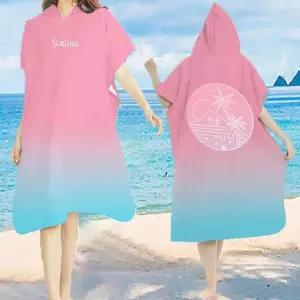 극세사 후드 대형 비치 타올/가운/여름/물놀이/수건/입는/목욕/가정용/가운형/수영/판초/목욕후/바다용/