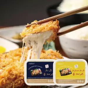 한돈 치즈돈까스 150g 4장 고구마치즈돈까스 150g 4장 소스 100g 세트
