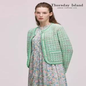 [써스데이아일랜드][Thursday Island] 트위드 스칼럽 가디건(T242MCD136W)