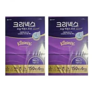 크리넥스 보습 에센스 로션 천연펄프 미용티슈 3겹 150매 12개