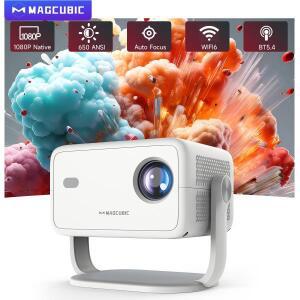 Magcubic 650ANSI L018 8K 네이티브 휴대용 프로젝터 1080P 자동 초점 키스톤 보정 안드로이드 14 BT5.4 WI