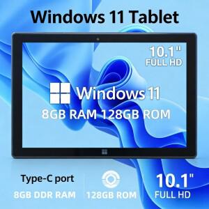 새로운 타입-C 10.1인치 윈도우 11 태블릿 PC 4GB DDR 램 64GB ROM 64비트 인텔 아톰 N3350 쿼드 코어 듀얼