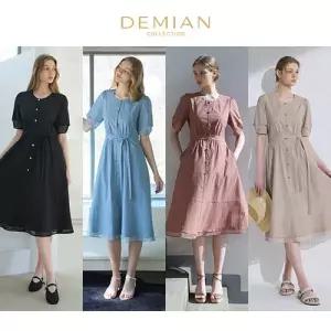 [데미안(DEMIAN)] 26SS 시에라 라운드 벨티드 썸머 원피스 1종 + 벨트 1종 (총 2종)