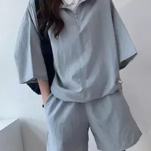 남녀공용 아노락 반팔 상하세트 커플룩 트레이닝 셋업 바스락 집업 반바지 세트