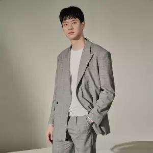 맨잇슈트 맨잇수트 오버핏와이드바지 그레이 글렌체크 봄 여름 셋업정장MAHB10-183