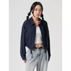 에잇세컨즈 포켓 칼라 점퍼 네이비