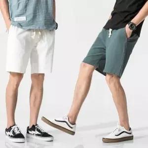 5부반바지 남자 면마 린넨 반바지 5부 밴딩 여름 데일리 WFOQ1DV