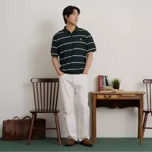 (백화점출고) 빈폴 피케 스트라이프 반집업 맨투맨 그린 (BC5342O83M)