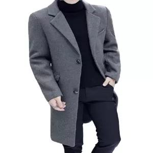 남자 하프 모직 코트 하객 반코트 남성 겨울 가을
