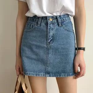 워싱데님 캐주얼 미니 스커트 청치마 여성 짧은 데일리룩 데이트 여자