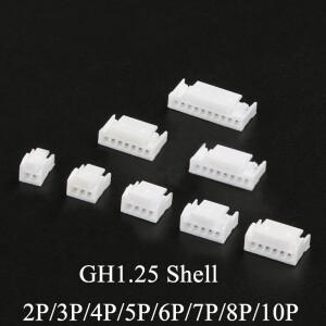 잠금 장치가 있는 GH 커넥터 1.25mm 피치 JST GH1.25 하우징 2P 3P 4P 5P 6P 7P 8P 10P 50PCs