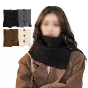 여성용 넥워머 기모 버튼식 니트 스카프 목도리 겨울니트넥워머 후드넥워머 겨울머플러
