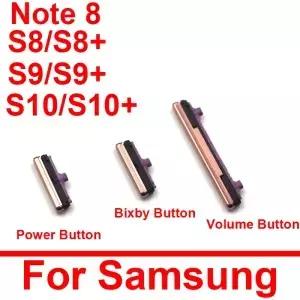 켜기/끄기 전원 측면 버튼 볼륨 삼성 Gxy S8 S9 S10 Plus Note 8 키 교체 부품 용 Bixby
