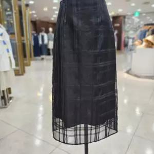 체크 레이어링 스커트DG