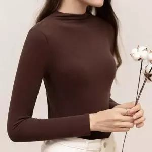 인견 티셔츠 하프넥 반폴라 목티 여성 오피스룩 레이온 이너웨어