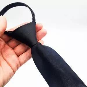 지퍼넥타이 블랙 장례식 조문 남자 넥타이 검정 언더웨어 정장용-WFPUQZU