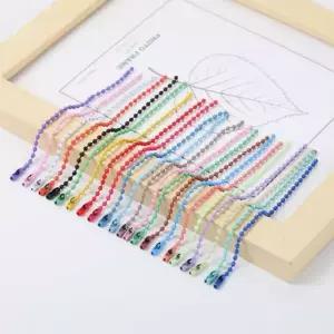 컬러 부자재 군번줄 공예 볼체인 키링 1P 컬러군번줄 열쇠고리 체인 12cm