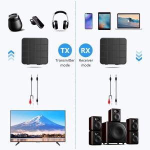 Bluetooth 5.0 오디오 수신기 2 IN 1 RCA 3.5MM AUX 잭 USB 동글 스테레오 무선 어댑터 (자동차 TV PC 헤