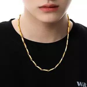 도금 금 남자 특수 목걸이 남성 24K 18k 순금 압축 54cm 2.9mm 대나무육각