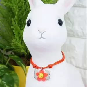 꽃목걸이 고양이 10개입 스마일 문펫 강아지 목걸이 인식표 뼈다귀