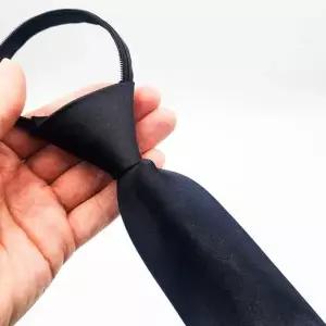 지퍼넥타이 블랙 장례식 조문 남자 넥타이 검정 언더웨어 정장용-...