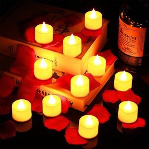 1/12Pcs LED 촛불 배터리 구동 Flameless 차 가짜 램프 웨딩 생일 파티 홈 장식 촛대