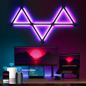 RGB LED 벽 램프 스마트 WIFI APP DIY 무료 접합 분위기 야간 조명 음악 리듬 TV 백라이트 침실 게임 룸