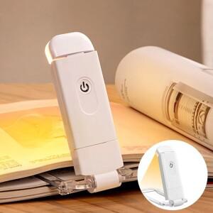 LED USB 충전식 책 조명 독서등 눈 보호 야간 휴대용 클립 북마크 램프