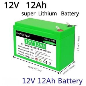 12V 12Ah 18650 배터리 팩 리튬 충전식 태양열 저장 전기 조명