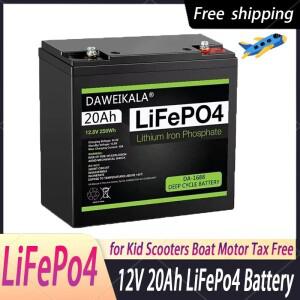 12V 배터리 20Ah LiFePo4 리튬 철 인산염 충전식 키즈 스쿠터 보트 모터 세금