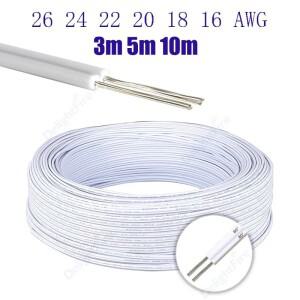 2pin 5V 12V 전선 26 24 22 20 18 AWG 흰색 회색 주석 도금 구리 절연 PVC 연장 케이블 자동 스피커 LED 스
