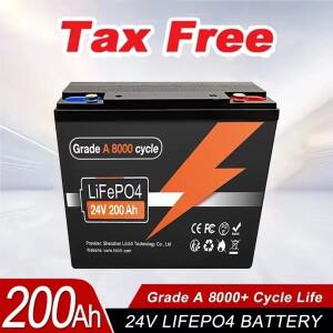 24V 200Ah LiFePO4 배터리 내장형 보호 BMS RV/캠핑카 트롤링 모터 태양광 오프 그리드 해양/보트