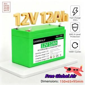 12V 12Ah 18650 충전식 리튬 배터리 팩 | 태양광 에너지 저장 - 전기 조명 겸용