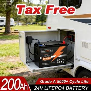 DHL 24V 200Ah LiFePO4 배터리 내장형 BMS 8000+ 사이클 RV/캠핑카 태양광 해양 오버랜드/밴 오프그리드