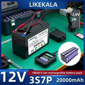 12V 20000mAh 18650 리튬이온 충전식 배터리 3S7P 팩 농업용 분무기 야외 조명용 장시간 지속 전력