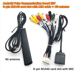 자동차 라디오 RCA 출력 와이어 하네스 커넥터 어댑터 케이블 4G SIM 카 슬롯 + 안테나