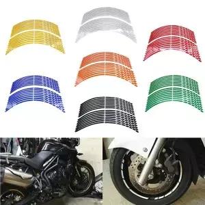 17 18 19 16pcs 스트립 오토바이 자동차 휠 타이어 스티커 반사 림 테이프 자동 데칼 for KTM Yamaha