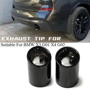 BMW 호환 호환 X3 G01 X4 G02 배기 팁 머플러 스테인레스 스틸 파이프 2018 2020 노즐 용 자동차