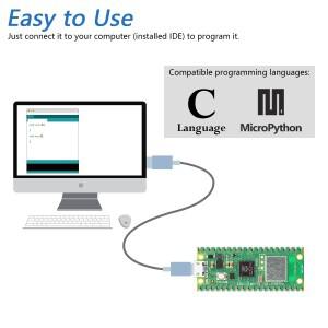 Freenove Raspberry Pi Pico(W), 듀얼 코어 Arm Cortex-M0+ 마이크로컨트롤러, 개발 보드, Python C Java,