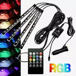 12V 시거잭연결형 RGB 소리반응 LED바 풋등키트세트 LED용품