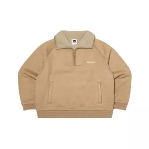 코닥 KODAK 브라우니 세미오버핏 라이트웜 기모 반집업 맨투맨 BEIGE