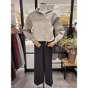 파프리카 밑단스트링 배색 니트 후드 가디건 NK1KJ204 1250590